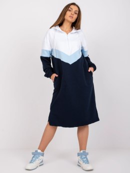 Sukienka RV-SK-7462.00 biało-granatowy L/XL