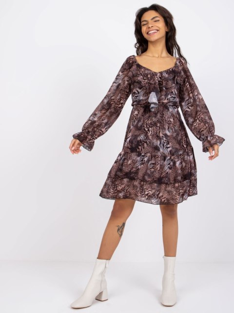 Sukienka TW-SK-BI-1195-1.39 ciemny brązowy