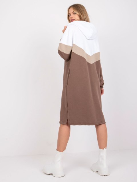 Sukienka RV-SK-7462.00 biało-brązowy L/XL