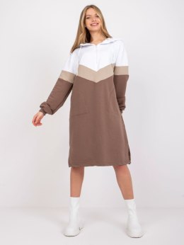 Sukienka RV-SK-7462.00 biało-brązowy L/XL