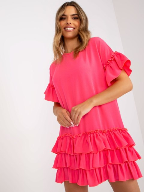 Sukienka CHA-SK-1422.19 fluo różowy S/M
