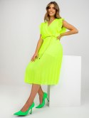 Sukienka DHJ-SK-1155.85 fluo żółty