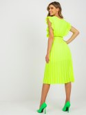Sukienka DHJ-SK-1155.85 fluo żółty