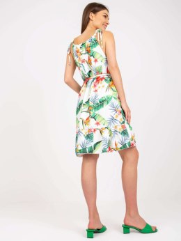 Sukienka WN-SK-0806-5.44 biało-zielony S/M