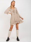Sukienka TW-SK-BI-0761-1.73P beżowy XL