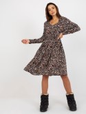 Sukienka D73771M30365A czarno-beżowy XS