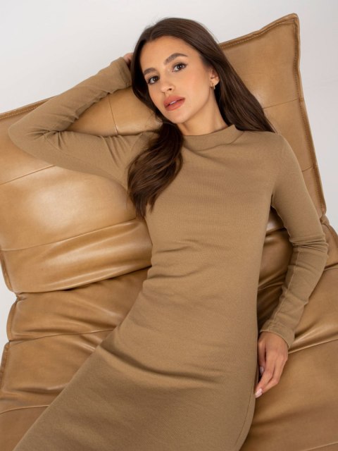 Sukienka EM-SK-672.04P ciemny bezowy