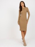 Sukienka EM-SK-672.04P ciemny bezowy