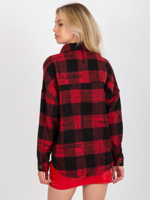 Koszula DN-KS-3990.95P czarno-czerwony S