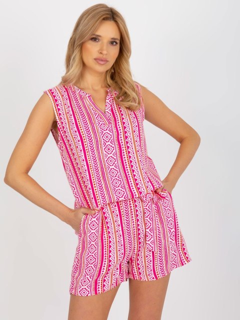 Bluzka D73771R11115A biało-różowy L