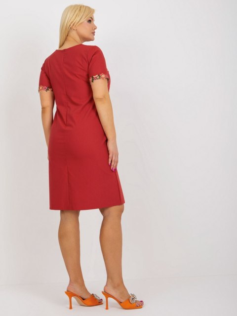 Sukienka LK-SK-506309.50 bordowy 42