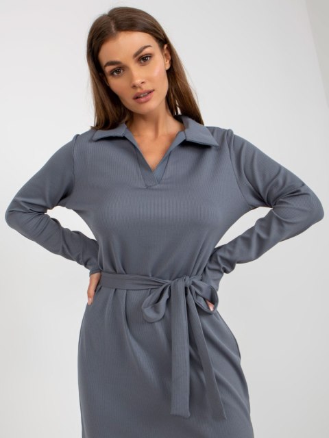 Sukienka LK-SK-509227.83P ciemny szary S/M