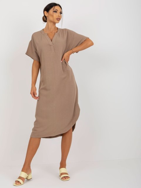 Sukienka TW-SK-BE-AZ101.40P ciemny bezowy S