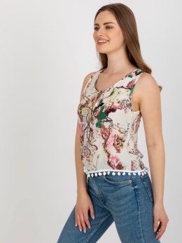 Bluzka AT-BZ-2202B.70 biało-zielony M/L