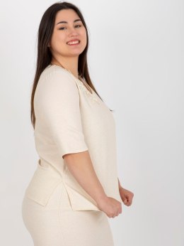 Bluzka LK-BZ-506692.32 beżowy 48