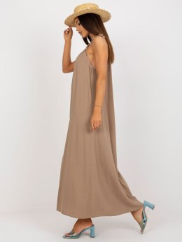 Sukienka TW-SK-BE-203D.38P ciemny bezowy XL