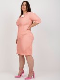 Sukienka LK-SK-506721.69 brzoskwiniowy 44