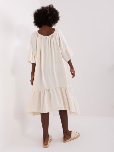 Sukienka DHJ-SK-6057.93 jasny beżowy