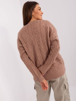 Sweter AT-SW-2335.27 ciemny bezowy