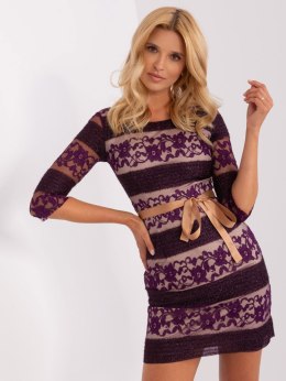 Sukienka LK-SK-507231.71P ciemny fioletowy 42