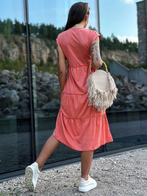 Sukienka TW-SK-2206.04P koralowy 2XL