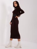 Sukienka EM-SK-778.65 ciemny brązowy