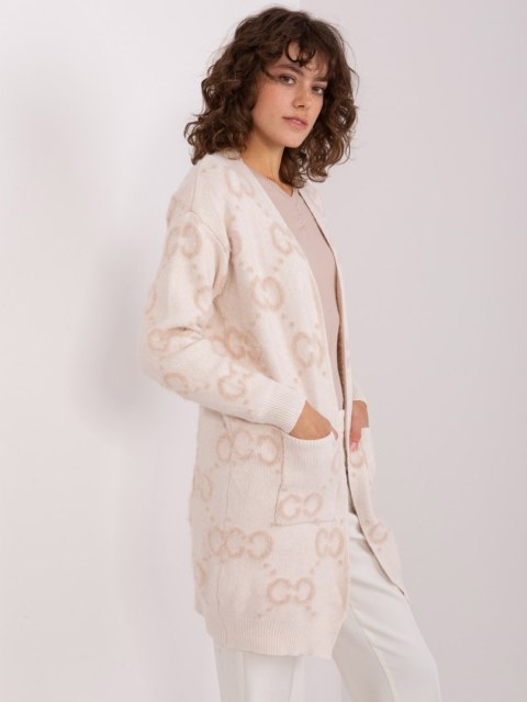 Sweter AT-SW-23401-A.39 beżowy