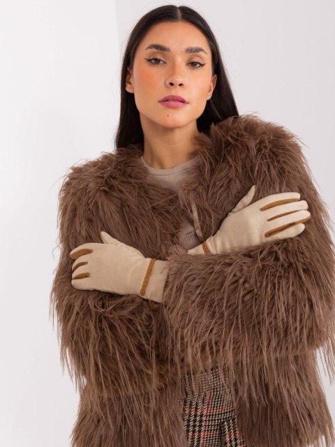 Rękawiczki AT-RK-238601.25P beżowy L/XL