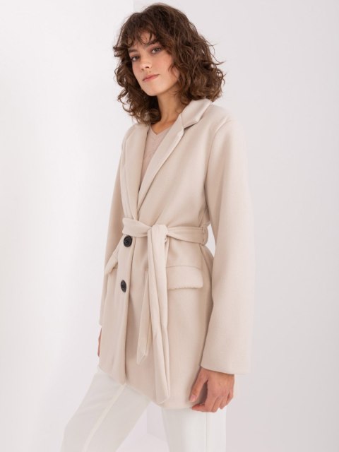 Płaszcz TW-PL-BI-2022320.01X jasny beżowy S