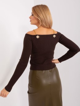 Sweter EM-SW-070921.49 ciemny brązowy S/M