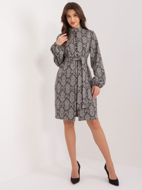 Sukienka LK-SK-509526-1.06 szaro-czarny S/M