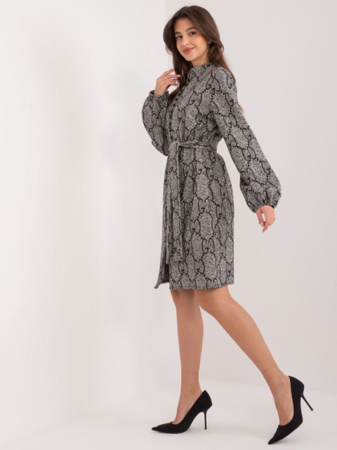 Sukienka LK-SK-509526-1.06 szaro-czarny S/M