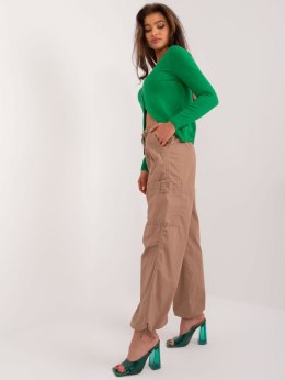 Spodnie D77021BB62410B2 jasny brązowy S