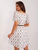 Sukienka LK-SK-509406.31 biało-brązowy L/XL