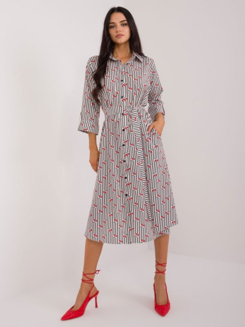 Sukienka LK-SK-509673-1.41X biało-czarny L/XL