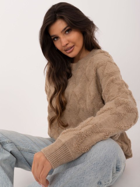 Sweter AT-SW-2361.61 ciemny bezowy