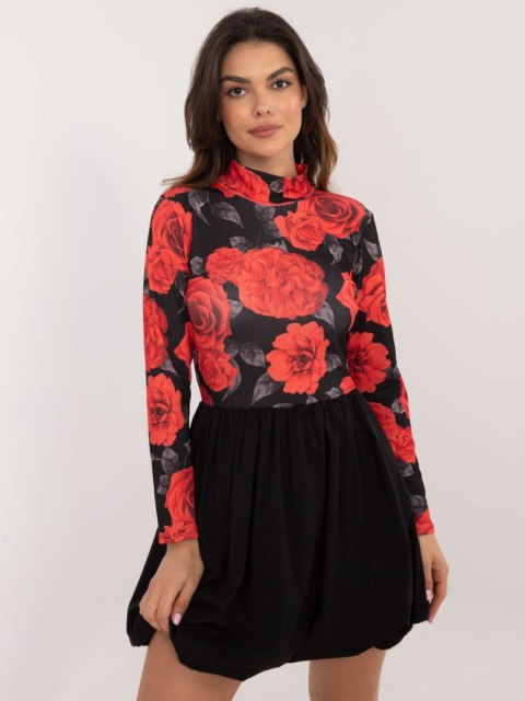 Sukienka DHJ-SK-19959.35 czarno-czerwony