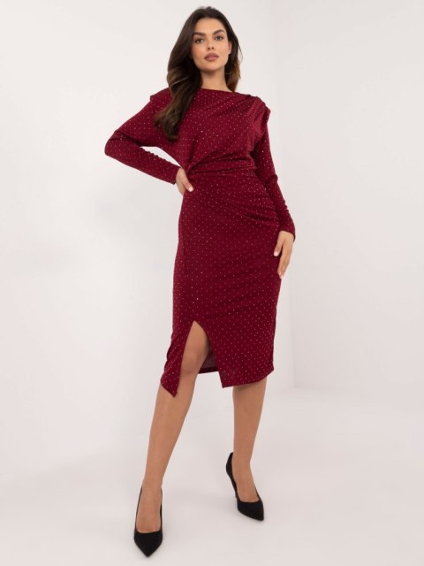 Sukienka DHJ-SK-18206.67 bordowy