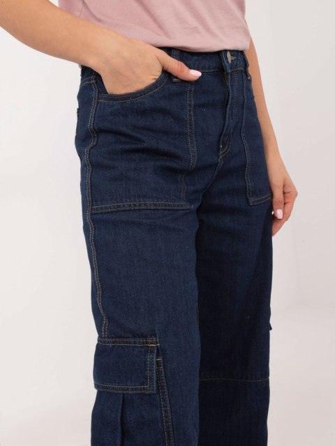 Spodnie jeans D80016BD62458D282 granatowy XS