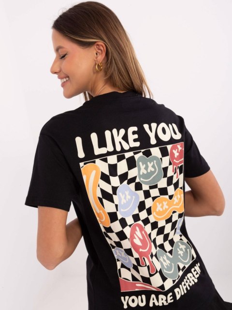 T-shirt D12022AC02645E grafitowy XS