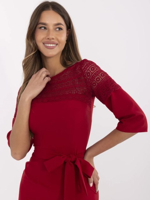Sukienka LK-SK-509980.09 bordowy 36