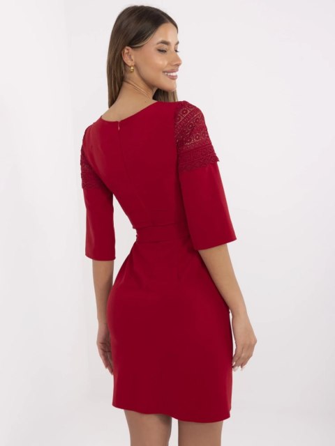Sukienka LK-SK-509980.09 bordowy 38