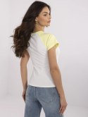 T-shirt NM-TS-V7939.50 biało-żółty