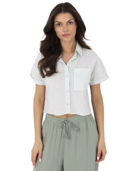 Koszula NM-KS-KA-01148.50P biało-zielony M/L