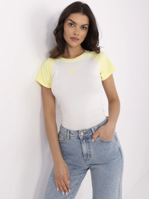 T-shirt NM-TS-V7940.17 biało-żółty