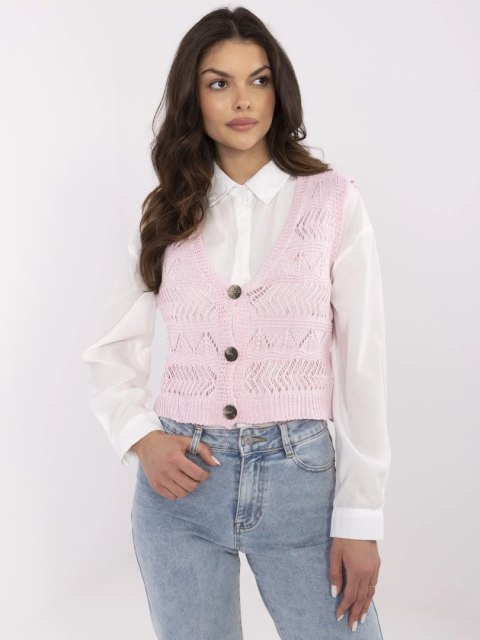 Sweter D93076J90849A jasny różowy L/XL