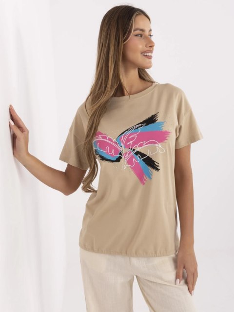 T-shirt CLM-TS-1019.79 camelowy M