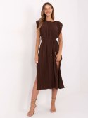 Sukienka DHJ-SK-21309.96 ciemny brązowy