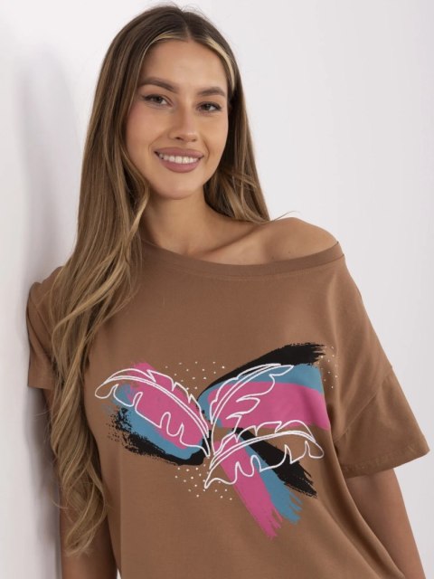 T-shirt CLM-TS-1019.79 jasny brązowy S