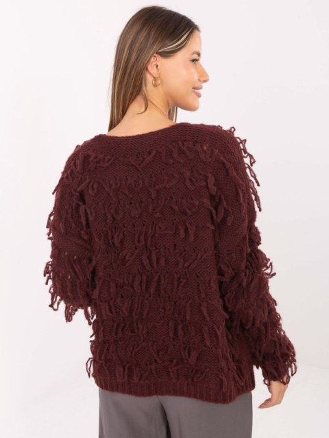 Sweter MI-SW-1308.21 bordowy